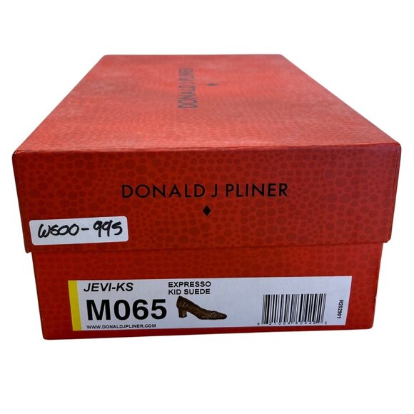 Donald J Pliner Jevi Women's Brown Expresso Kid Suede Block Heel Pumps Size 6.5M - Picture 9 of 10